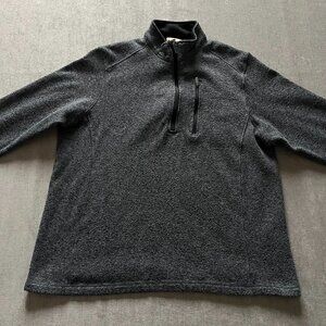 Woolrich 1/4 Zip Pullover Sweatshirt Men XL Charcoal Wool Fleece Outdoor Sweater